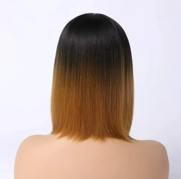Closure Wig for Women & Girls | 100% Human Hair | Dual Colour Black + Golden Brown | Length 8"–38" | Swiss Lace Wig - Image 5