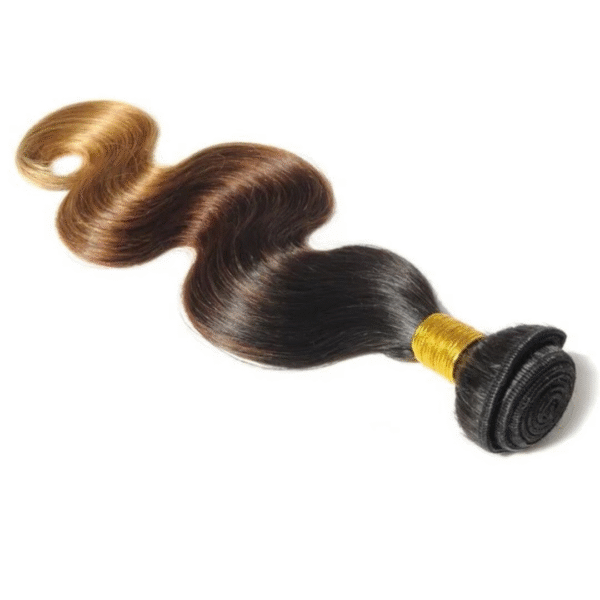 Weft Hair Bundles – 100% Human Hair, Black + Golden Brown, 10–30 Inches - Image 2
