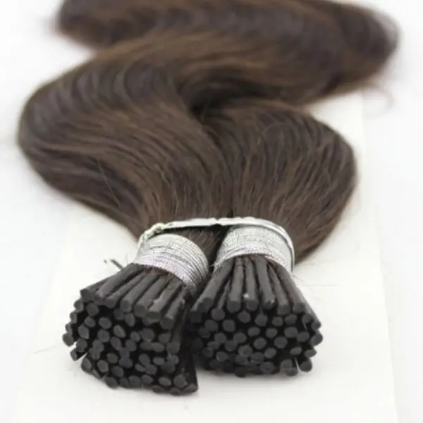 Keratin I-Tips Hair Extensions for Women – 100% Remy Human Hair, Natural Brown Wavy, 16 to 30 Inches, 100 Strands 100 Grams