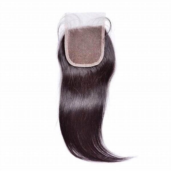 4x4 Swiss Lace Closure Virgin Human Hair Natural Black Hairpiece for Women with Thinning Hair and Baldness Coverage