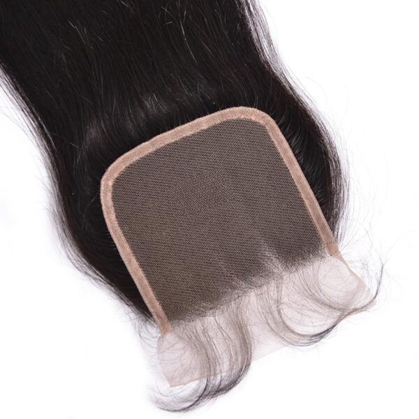 4x4 Swiss Lace Closure Virgin Human Hair Natural Black Hairpiece for Women with Thinning Hair and Baldness Coverage