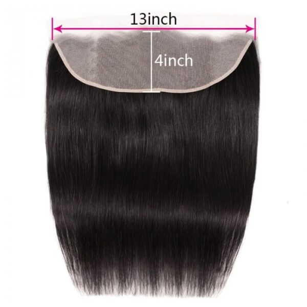 13x4 Swiss Lace Frontal Virgin Human Hair Natural Black Hairpiece for Women