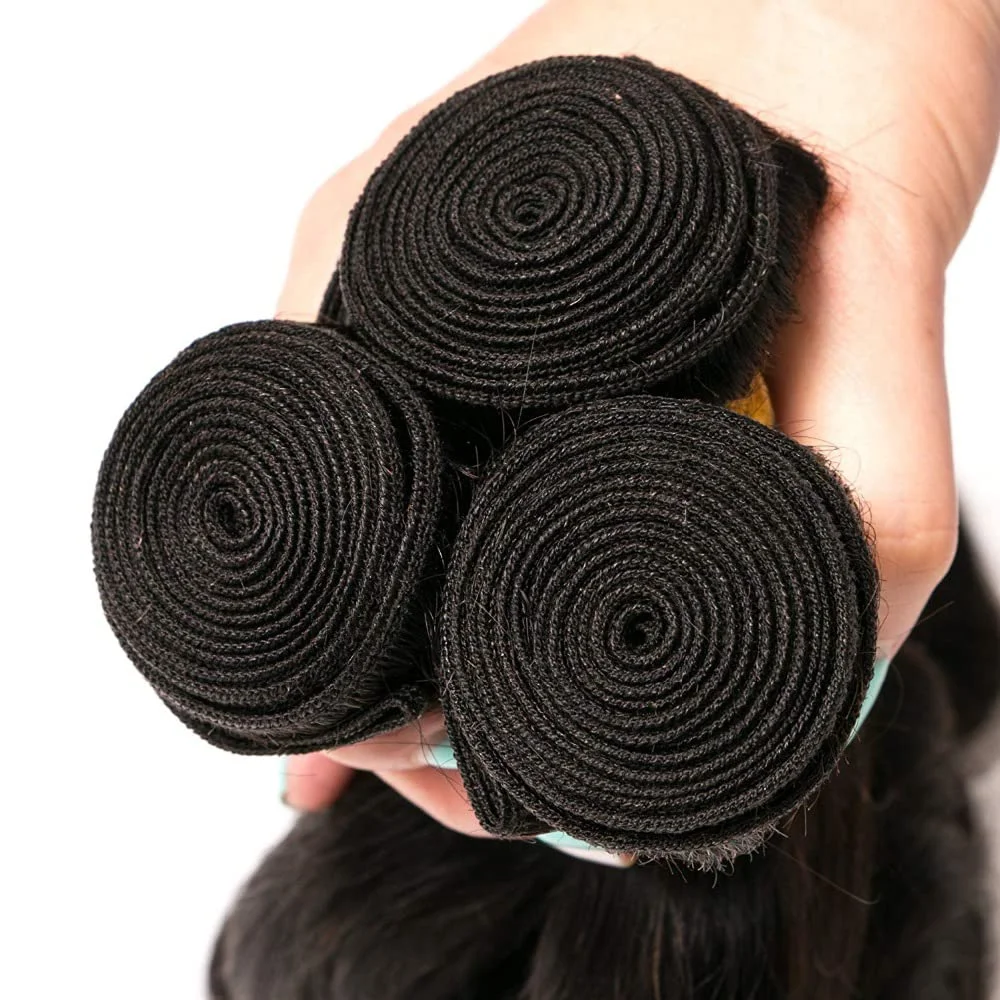 Weft Human Hair Bundles Natural Black Body Wave 100% Virgin Remy Hair for Women