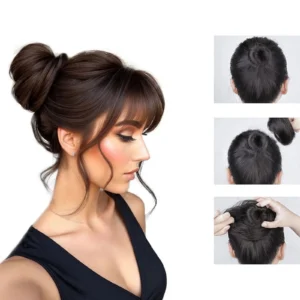 buy human hair messy bun scrunchie juda for women instant hair volumizer